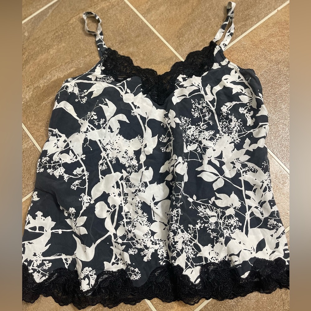 Floral Black and White Women's Top